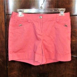 WHITE HOUSE|BL;ACK MARKET PINK FLAT  FRONT SHORTS